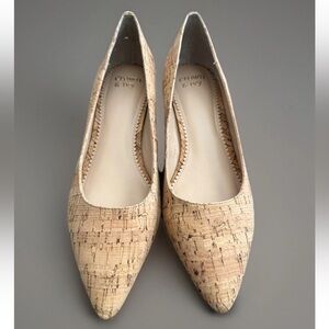 CROWN & IVY Cork Upper Block Heel Pumps Women’s Size 10